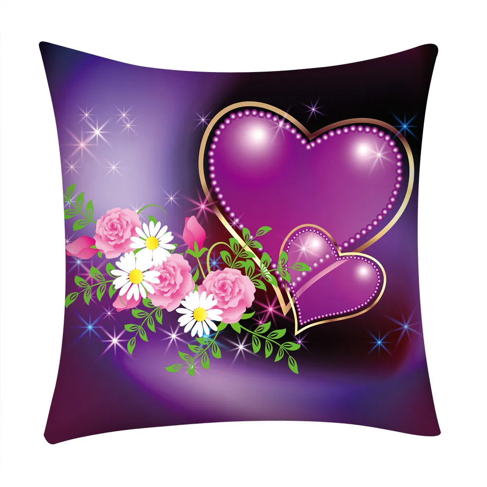 Подушки с принтом Подушка фиолетовое сердце Dakimakura диван из полиэстера Автомобильная декоративная подушка для дома coussins coussin canap