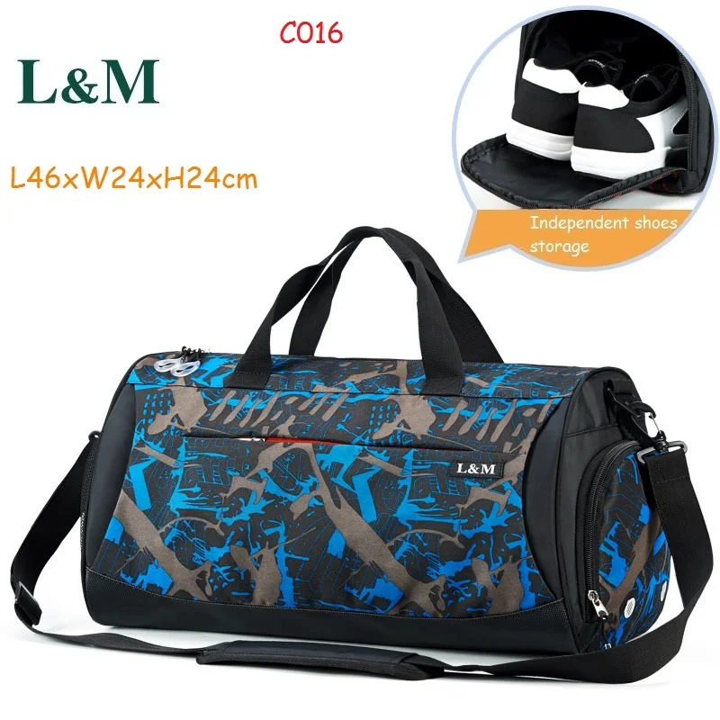 L& M Профессиональная мужская женская сумка через плечо, спортивная сумка, большая вместительность, спортивные сумки, Дорожная Спортивная Сумка, прочная спортивная сумка, сумка для йоги - Цвет: C016 Small