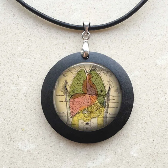 Human anatomy pendant internal organs anatomy necklace Anatomical