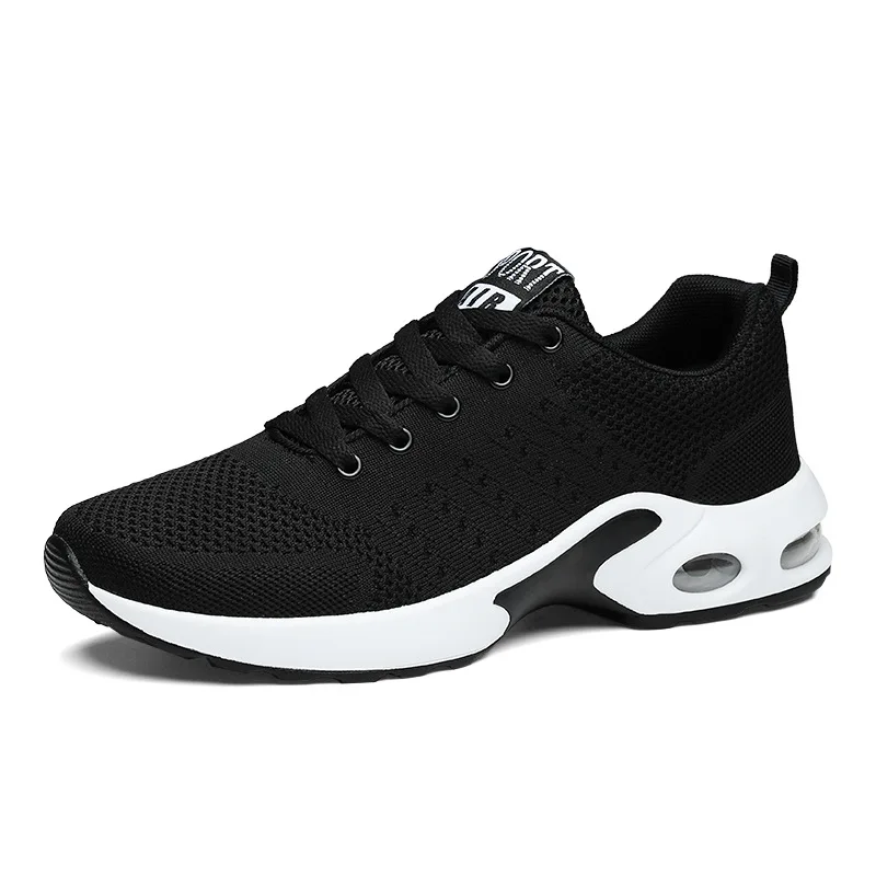 LAKESHI 2019 New Sneakers Men Casual Shoes Air Cushion Shoes Men Breathable Mesh Sneaker Comfortable Male Lace-up Shoes Black