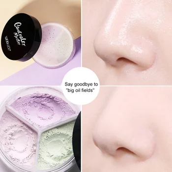 

Makeup Loose Powder Oil Control Invisible Pore Powder Concealer Long-Lasting Three-color Breathable Cosmetic Supplies