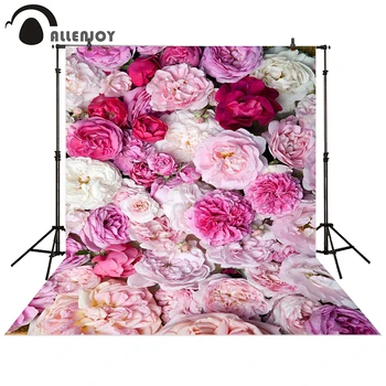 

Allenjoy photography backdrop floral Flower pink White Valentine's Day baby shower children background photo studio photocall