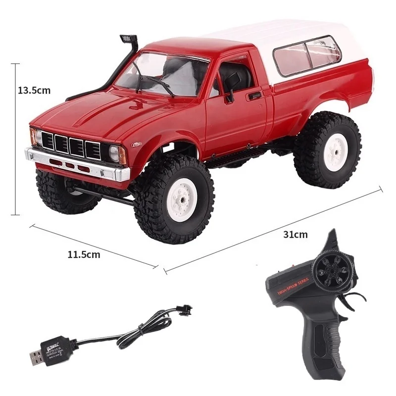 WPL B24 C24 DIY/ Finished 1:16 4WD RC Military Truck Buggy Crawler Off Road Battery Powered RTR Boy Toys