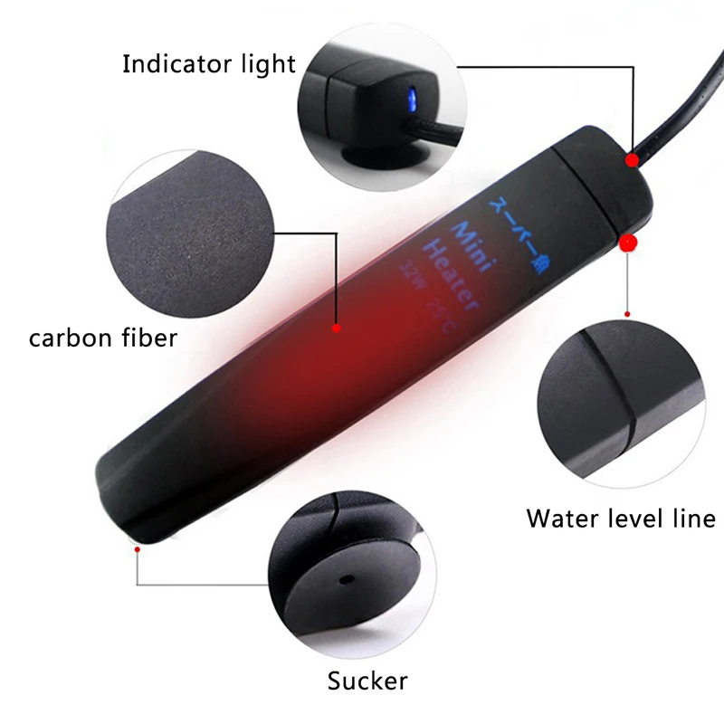 Аквариумных рыб HeaterTurtle бак автоматическая постоянная температура погружаться Нагреватель Мини Отопление Род 8/16/32/50 W ЕС Plug