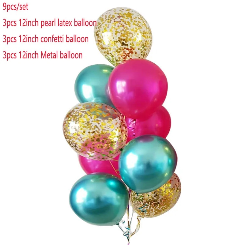 9pcs Metal confetti Металлические шары зеленые воздушные шарики для день рождения украшения дети блестящие воздушные шары для свадьбы вечеринки ребенок душ мальчик для праздника P1XN73 - Цвет: 9pcs Metal confetti