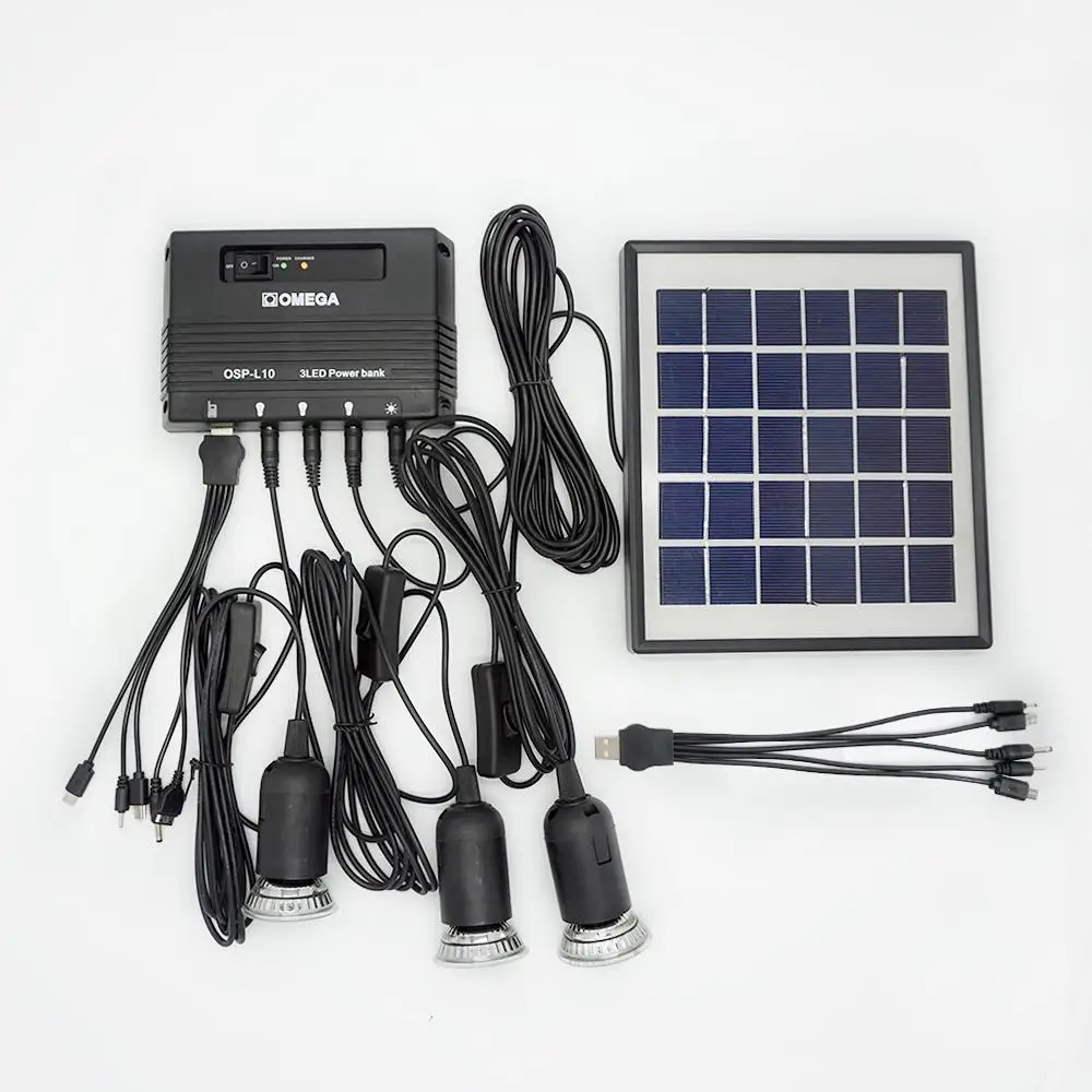 

4W 5V Outdoor Solar Power Panel 3-LED Light Lamp Charger Home Garden System Kit