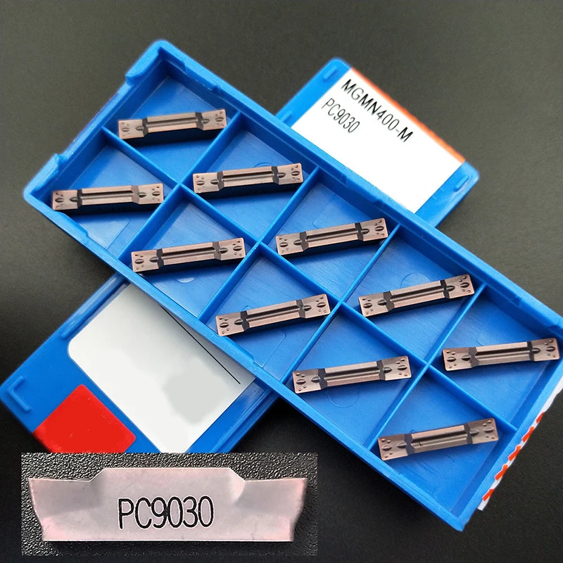 

100pcs MGMN400-M PC9030 4.0mm wide CNC Cutting lathe blade carbide double-head insert Used for steel iron