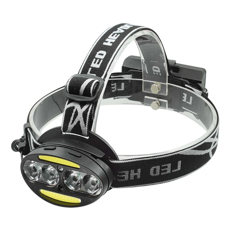 

6 LED Sensor Switch Headlight Powerful 4 XML T6 + 2 COB Induction LED Headlamp Lantern Camping Military Head Flashlight Lanterna