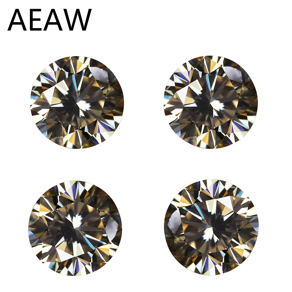 5mm 0.46ct Carat VVS1 Excellent Cut Grade Test Positive Round Cut Yellow Moissanite EF Color Loose Stones Moissanite