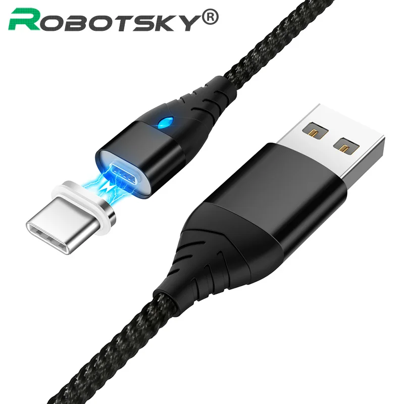 Магнитный светодиодный кабель Micro usb type C адаптер для быстрой зарядки телефона Microusb type-C магнитное зарядное устройство usb c для samsung xiaomi huawei