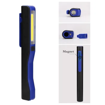 

1*COB LED+1*LED Flashlight Work Light Strong Magnetic Rotation Hook Pen Flashlight 2 Modes Mini Light Lamp Torch Camping Working