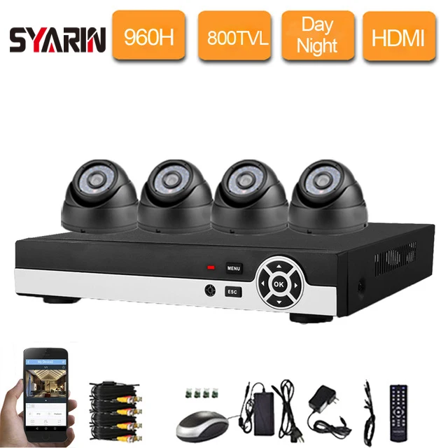 

Home Security 8ch CCTV video System 4pcs 800tvl indoor dome IR camera Video Surveillance System DVR video recorder kit