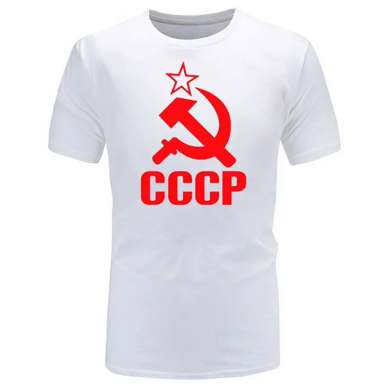 BAIJOE CCCP мужские футболки, мужские футболки с коротким рукавом, футболки из хлопка с круглым вырезом - Цвет: white red