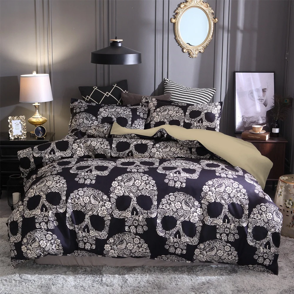 Sugar Skull Printed Bedding Sets Single Double Twin Full Queen