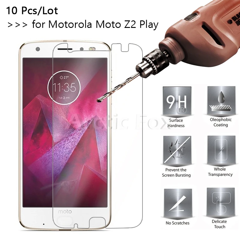 

10 Pcs/Lot 2.5D 9H Premium Tempered Glass For Motorola Moto Z2 Play Screen Protector Toughened protective film For Moto Z2 Play