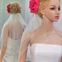 Свадебные вуали, стразы, 2 слоя вуали, длина до запястья