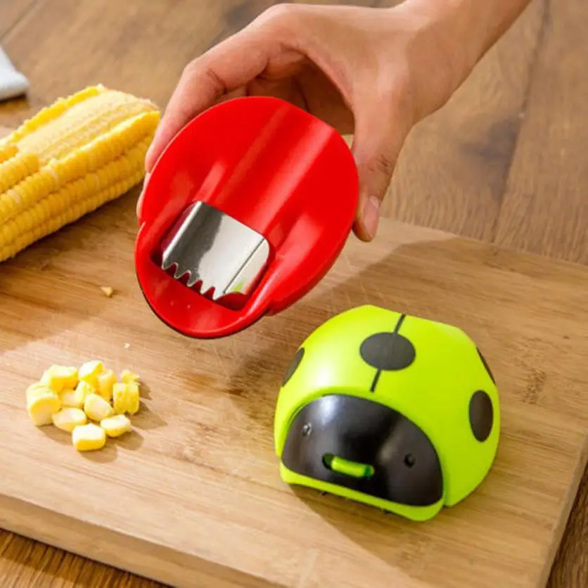 

1PC Corn Stripper Cartoon Ladybug Handy Corn Stripper Separator Remover Cutter Kitchen Peeler drop shipping #E0