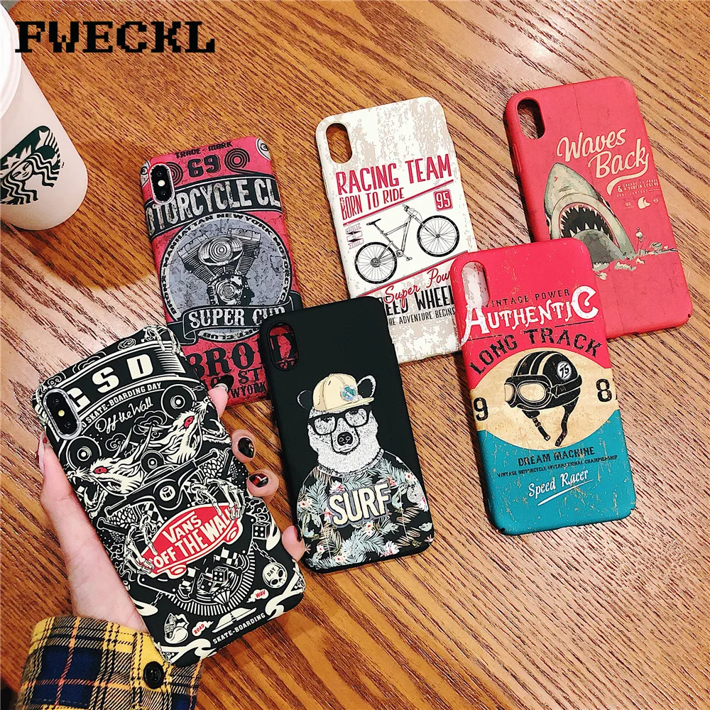 

Fashion Hard PC Back Cover For iPhone 6 6S Plus 7 8 Plus 3D Relief Luminous Cartoon Painting Phone Case For iPhone X XS MAX XR