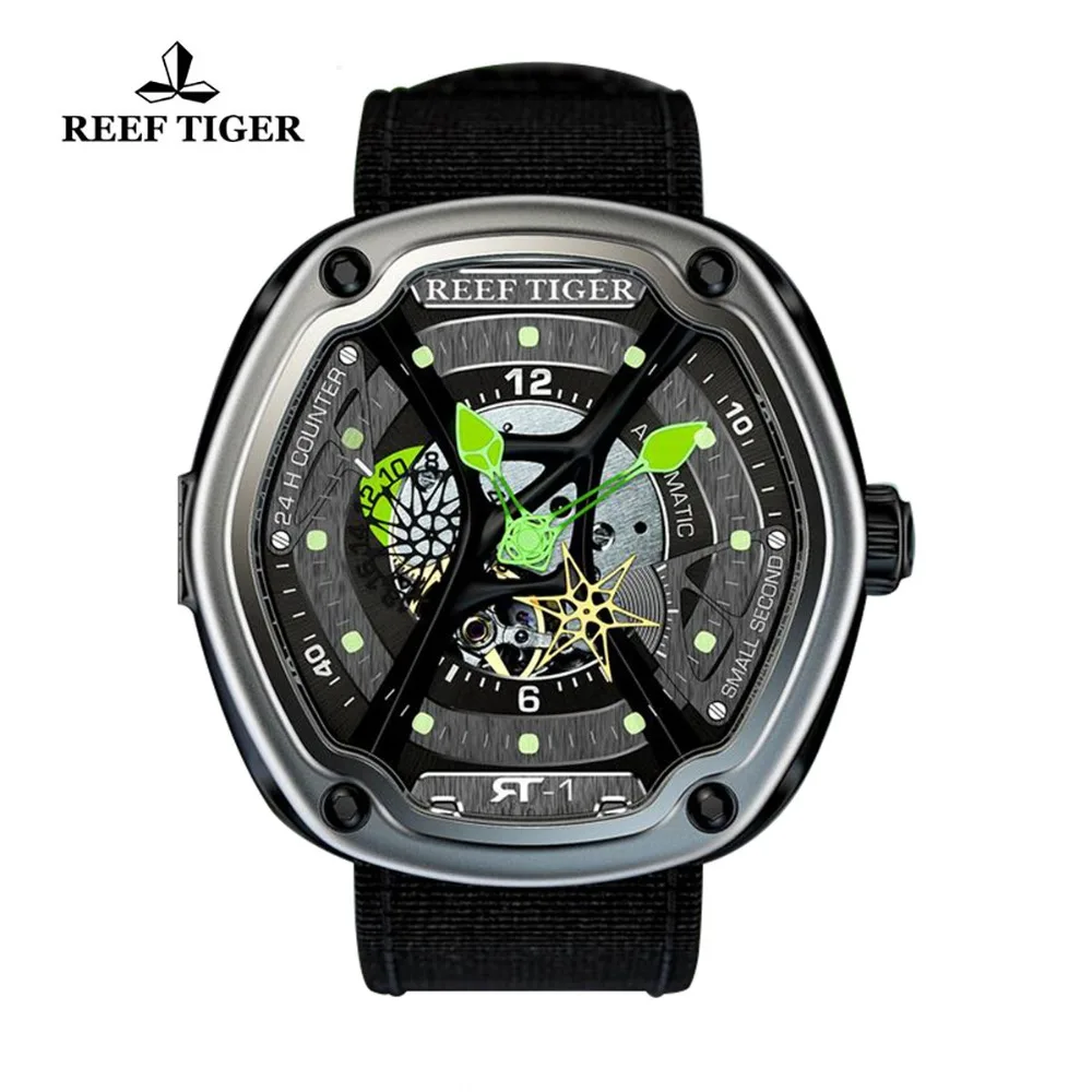 Мужские часы Reef Tiger/TT спортивные водонепроницаемые автоматические светящиеся