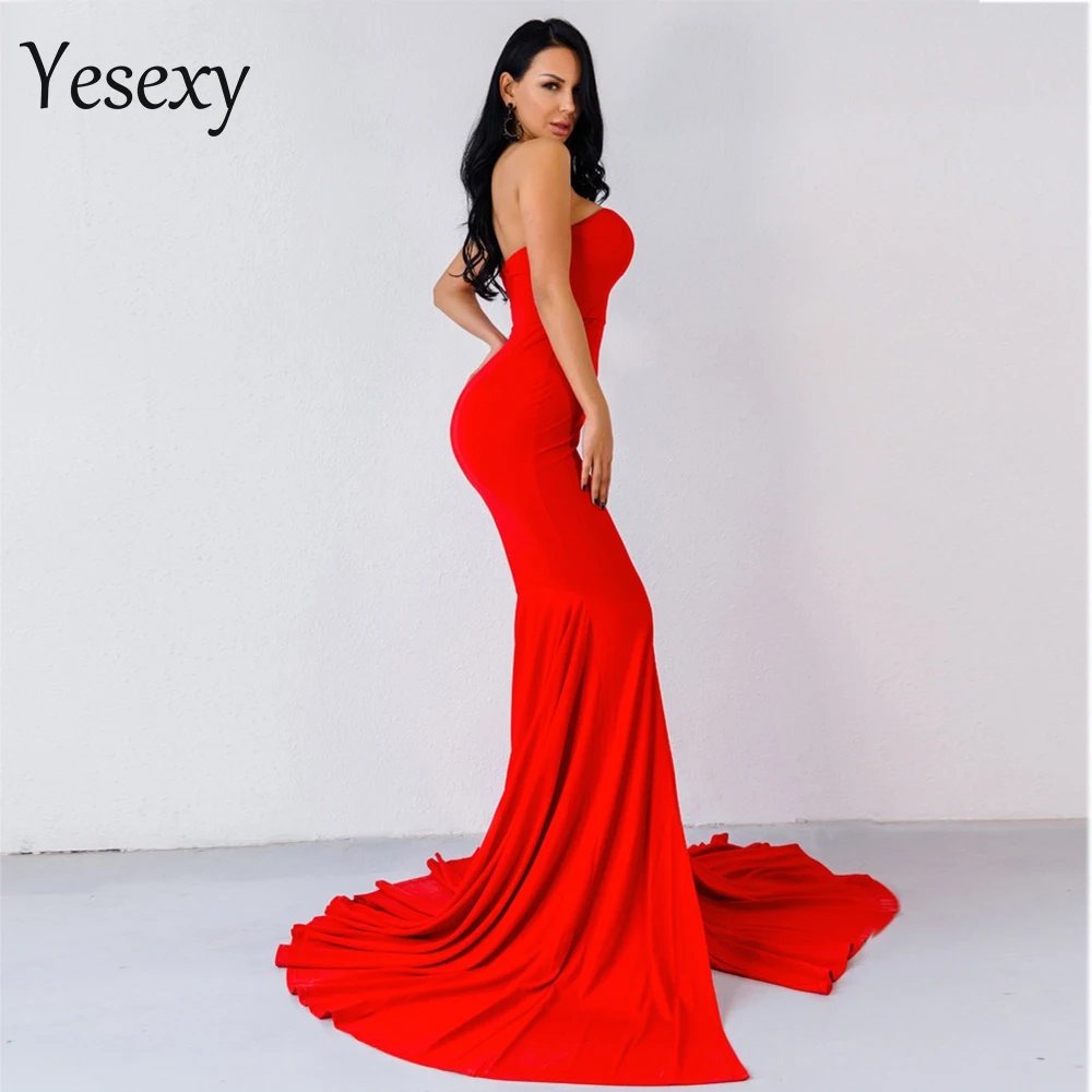 Yesexy Сексуальное Женское Асимметричное Платье макси с обмоткой на груди вечернее платье VR1683