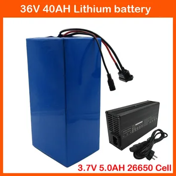 

1000W 36V 40AH Lithium 26650 battery pack 1500W 36V 10S Ebike e bicycle Battery With 50A BMS 42V 3A charger Free customs fee