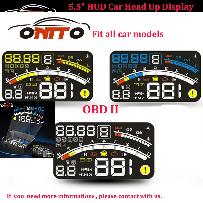 5.5 &quotHUD автомобилей Head Up подсветка дисплея Проектирование лампы OBD II и eobd