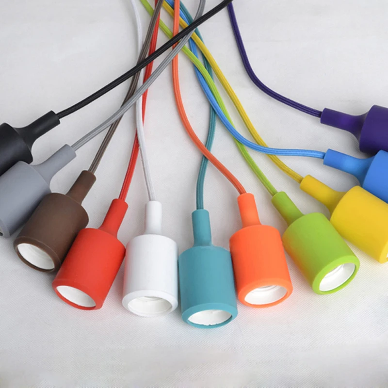 

Nordic Colorful Silicone Pendant Lights led bulb lighting DIY Design Suspesion Pendant Lamp For Parlor Study Home light GAL191