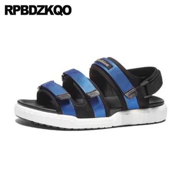 

Men Gladiator Sandals Summer Blue Sport Outdoor Mesh Sneakers High Quality Casual Designer Strap Japanese Roman Shoes Platform