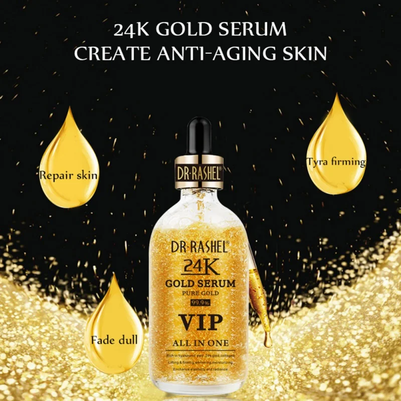 24 К Gold Essence Сыворотка увлажняющая пополнение отбеливающая с омолаживающим эффектом Facial Essence