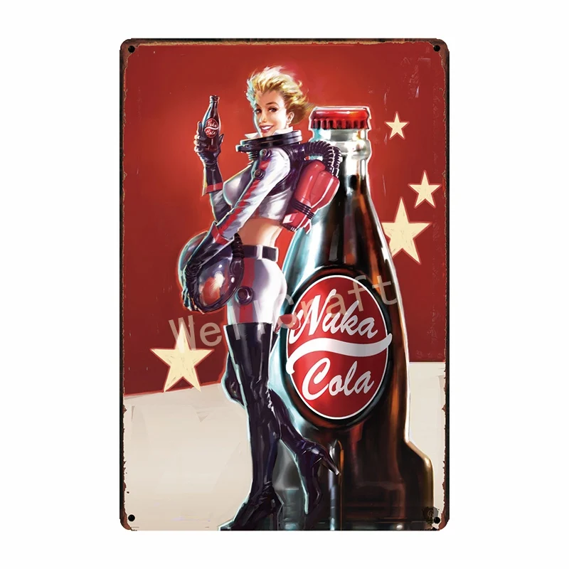 [WellCraft] Fallout 3 4 Game NUKE COLA металлические вывески настенный постер декор для домашней