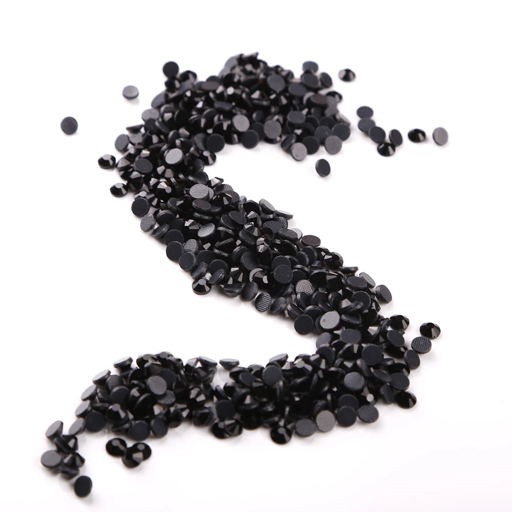 

All Sizes Black Hotfix Rhinestones Flatback Round Crystals DMC Rhinestones Hot Fix Strass DIY Iron On for multiple use