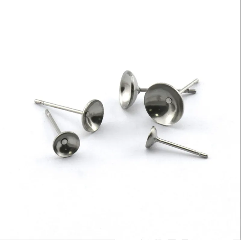 925 Sterling Silver CUPPED Ear Studs Earring Pins Posts Jewellery DIY Findings