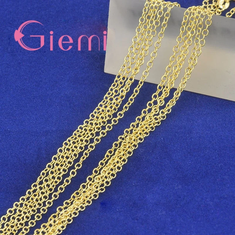 

Fashion Accessories 18KGF Yellow Gold Filled Necklaces ROLO Word "O" Chain Necklace 1.3MM For Pendant Jewelry