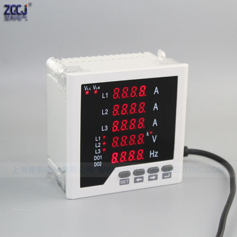 

New thing !!! Short depth panel meter 3 phase A V Hz combination panel meter CJ-3UIF35 line digital display multifunction meter