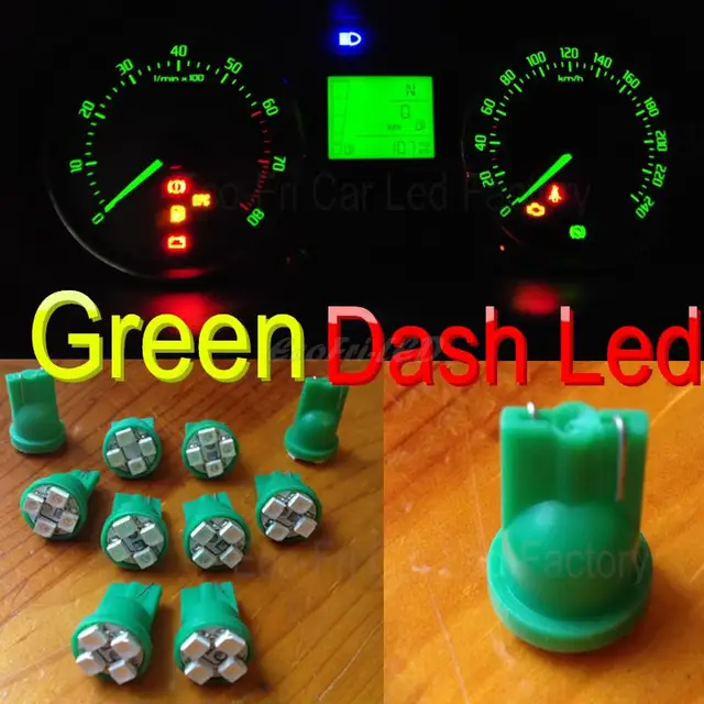 10x Green T10 W5w Smd Led Indicator Dashboard Instrument Panel 10x Green T10 W5w Smd Led Indicator Dashboard Instrument Panel Lights For Chevrolet Subaru Toyota Ford Nissan Acura Infiniti