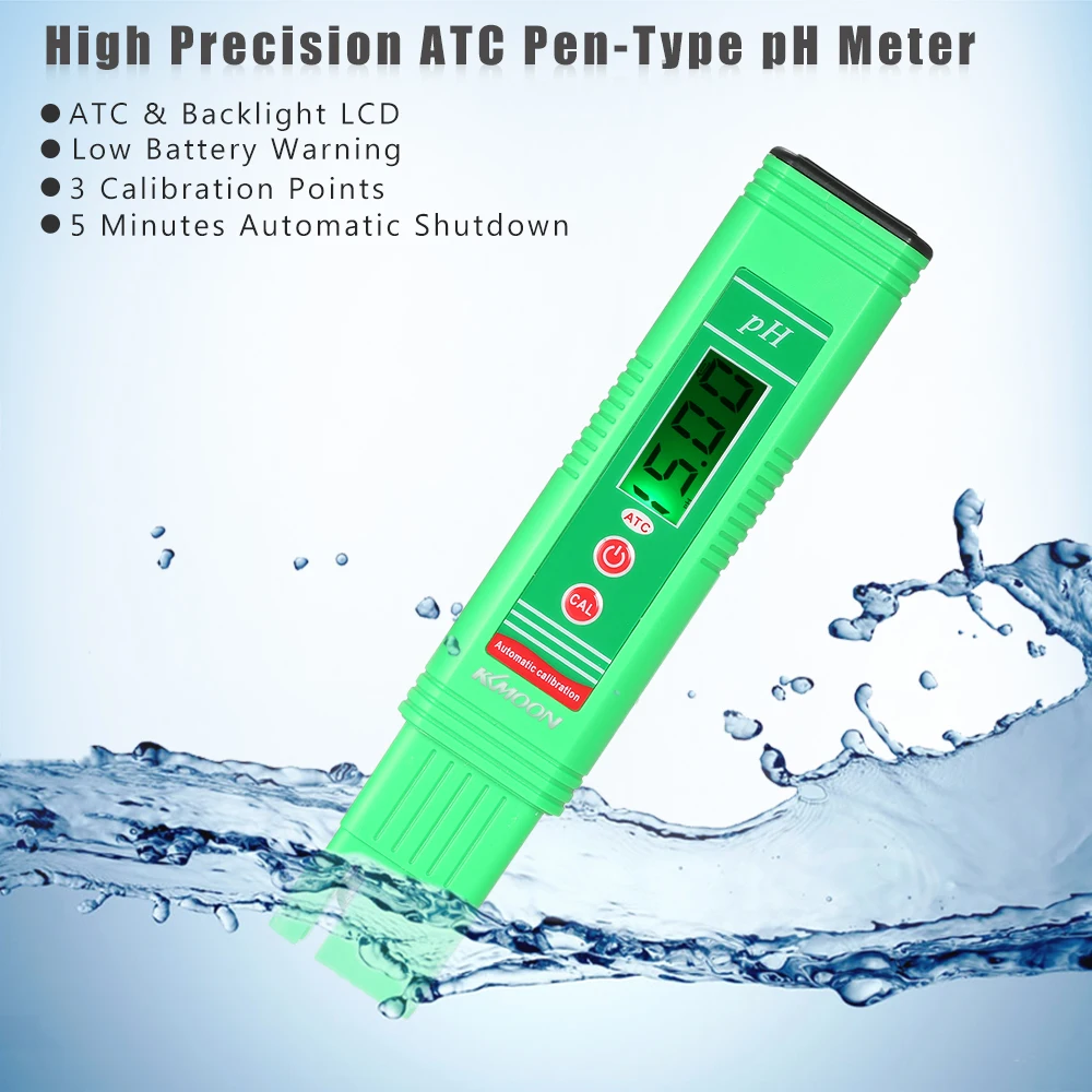 KKmoon Профессиональный pH-006 рН-метр с автоматической температурной компенсацией портативное устройство для анализа качества воды