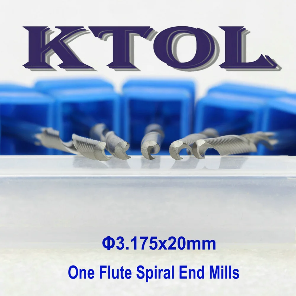 

3.175x20MM CNC Single Flute Carbide End Mill Bits Spiral Wood Router Tools Wholesale 10pc Milling Cutters for Acrylic Engraver