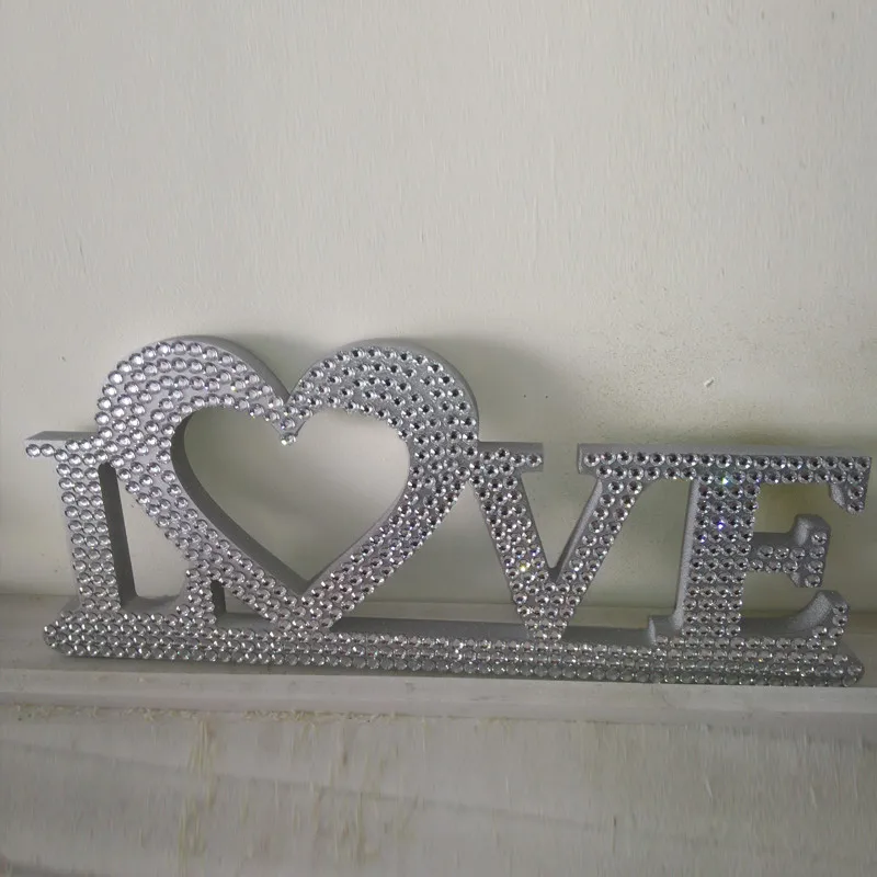 13 см высотой серебряный кристалл " любовь " стоя любовь вход свадьба украшение письмо