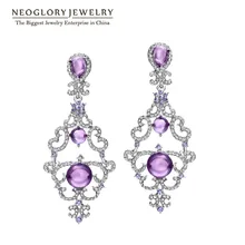 Neoglory австрийский горный хрусталь падение Циркон люстра Серьги brincos для Для женщин newjewelry BIGE1 qc