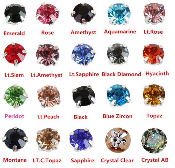

4MM 5MM 6MM 7MM 8MM 10MM Glass Silver Base AAAA Rhinestones Clear Crystal AB Sew On Rhinestone Claw Sewing Garment Accessories