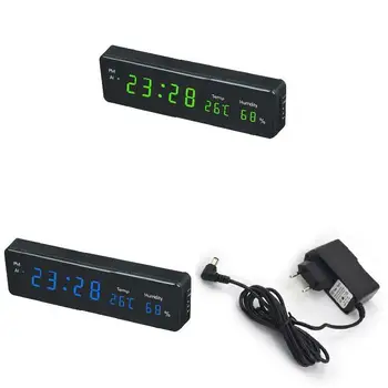 

Electronic LED Digital Wall Clock With Temperature Humidity Display Home Modern Home Decoration Clocks E2S
