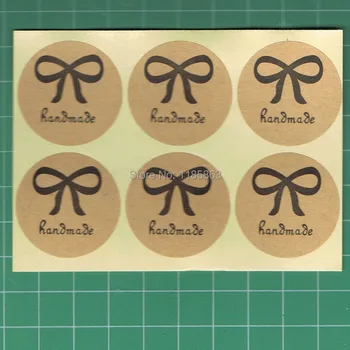 

Hand made Packaging Label 500pcs/lot baking food packing kraft hand made cookie cake sticker Diameter 3CM Factory Direct sales