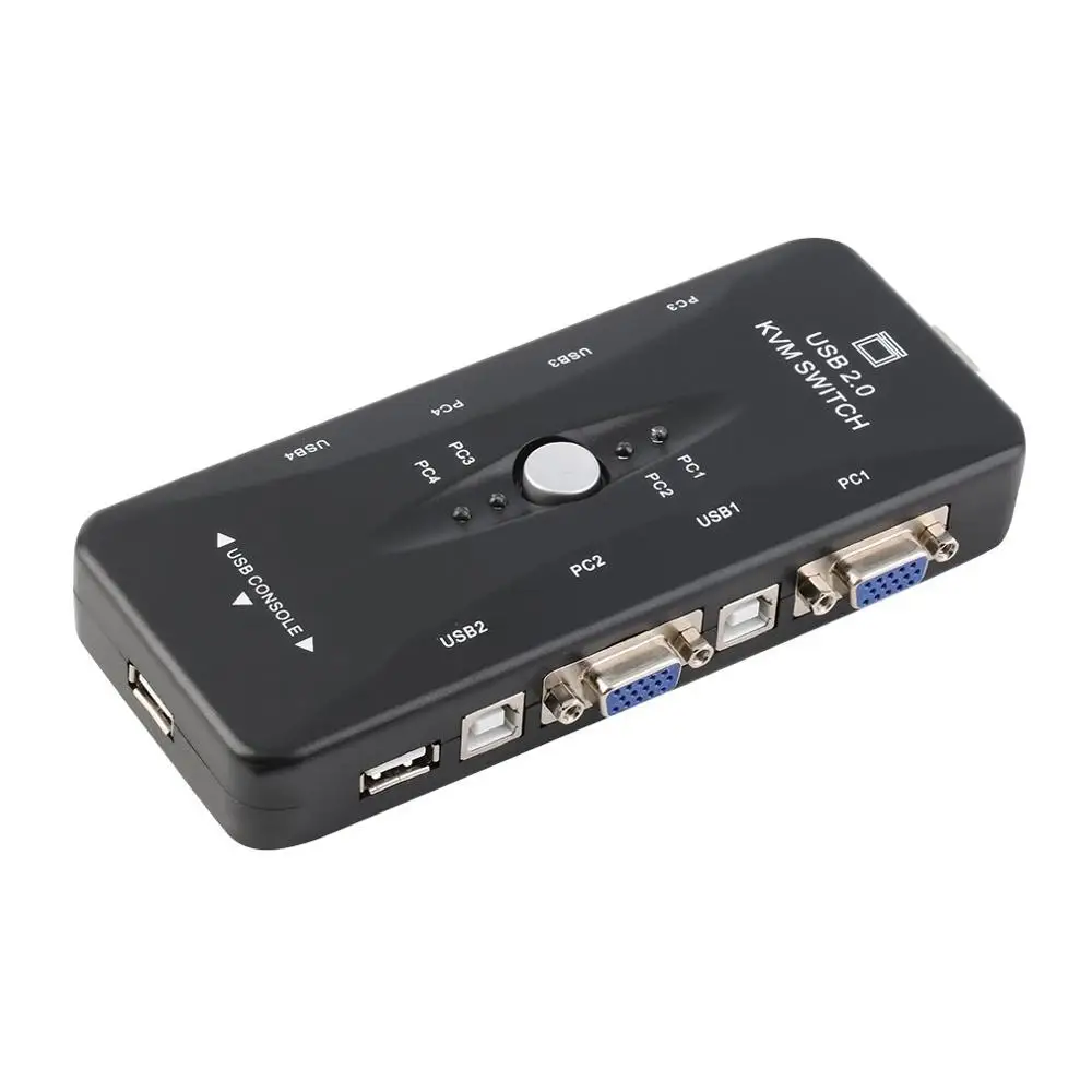 

4 Ports USB 2.0 KVM Switch Mouse/Keyboard/VGA/SVGA Switch Box Video Monitor Sharing 1920x1440
