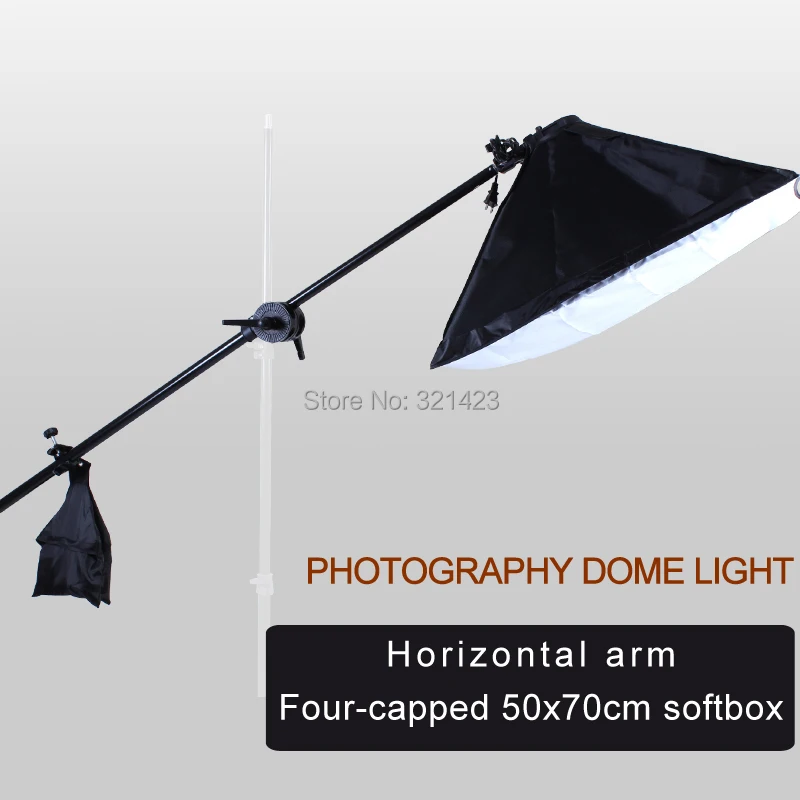 

new photographic equipment with cross bar single pulley horizontal arm 50x70cm softbox Four-capped lamp Free shipping