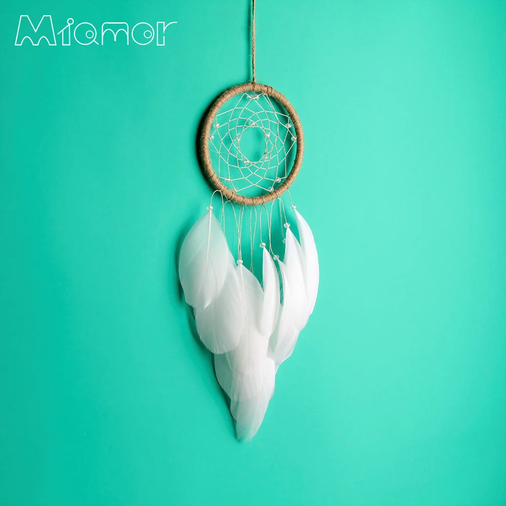 Ловец снов MIAMOR с белыми перьями ветряные колокольчики украшение для детской