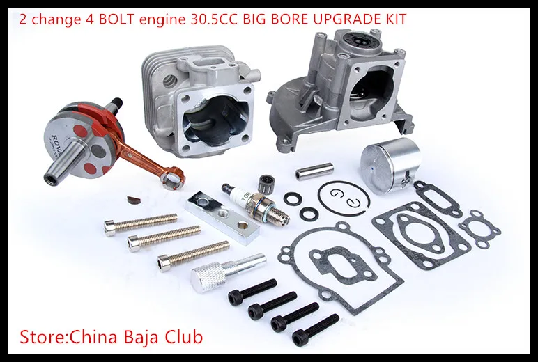 

Baja parts 2 change 4 BOLT Engine 30.5CC BIG BORE UPGRADE KIT for 1/5 hpi baja 5b 5T km