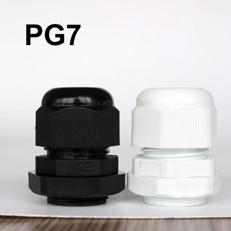 

1 piece IP68 PG7 High Quality Waterproof Nylon Plastic Cable Gland Connector suitable for 3-6.5mm