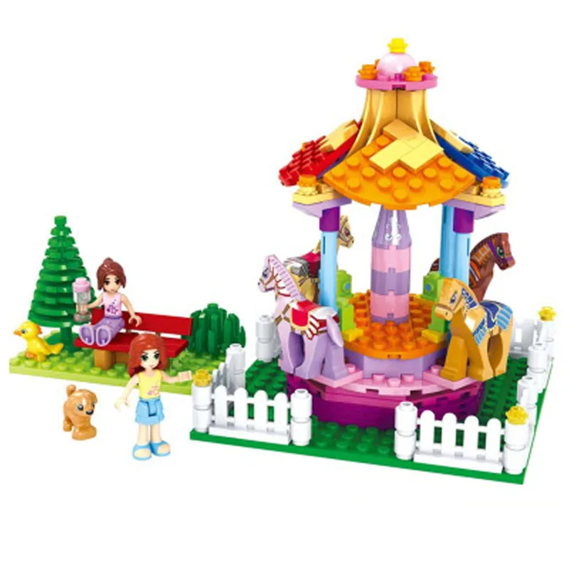 AUSINI 222pcs Princess Merry Children s Educational Building Blocks Assembled font b Legoe b font Plastic