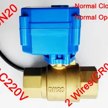3/" латунь Электрический регулирующий клапан, AC220V моторизованный клапан 2 провода(CR04), DN20 мини-клапан электрический с нормально закрытый, с открытым носком