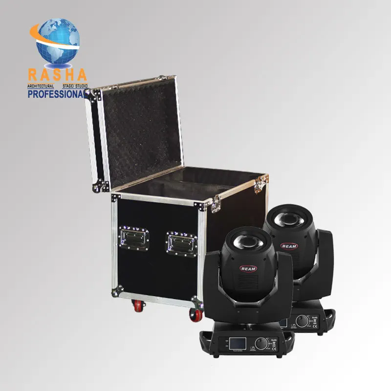 

2X Lot Rasha 20 Channel 5R 200W Sharpy Beam Light With 2in1 Flight Case Stage Moving Head Beam Stage Light